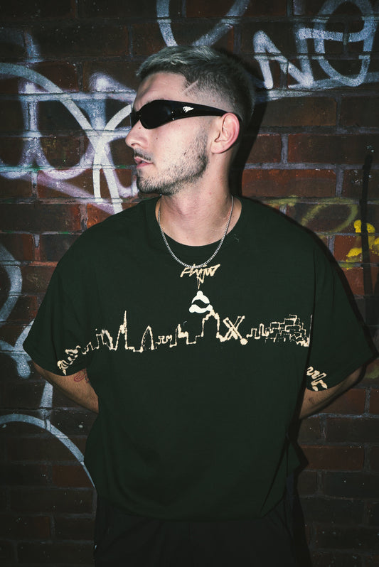 Bleached Experiment Tee - GREEN